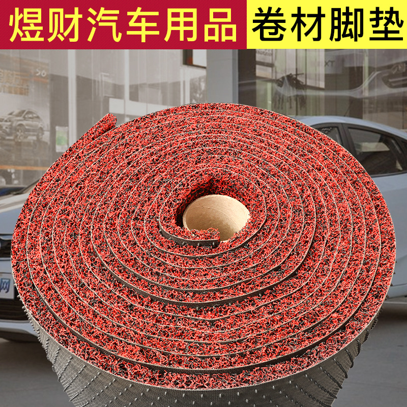 汽车可裁剪pvc双层丝圈脚垫卷材塑料双色喷丝地毯厂家批发|ms