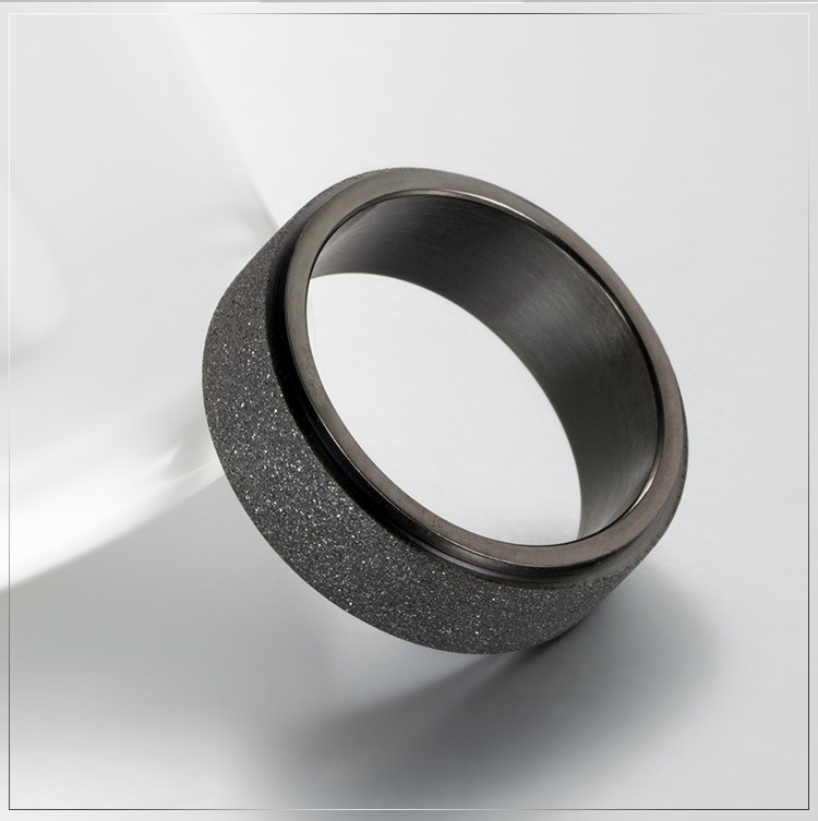 Cross-border  Titanium Steel Frosted Spinning Ring Stainless Steel Silicon Carbide Plated K Gold Relieve Anxiety Decompression Ring display picture 3