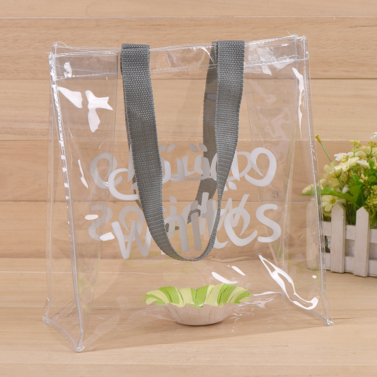 塑料收纳袋透明手提PVC袋户外手提PVC包装袋可加LOGO便携环保