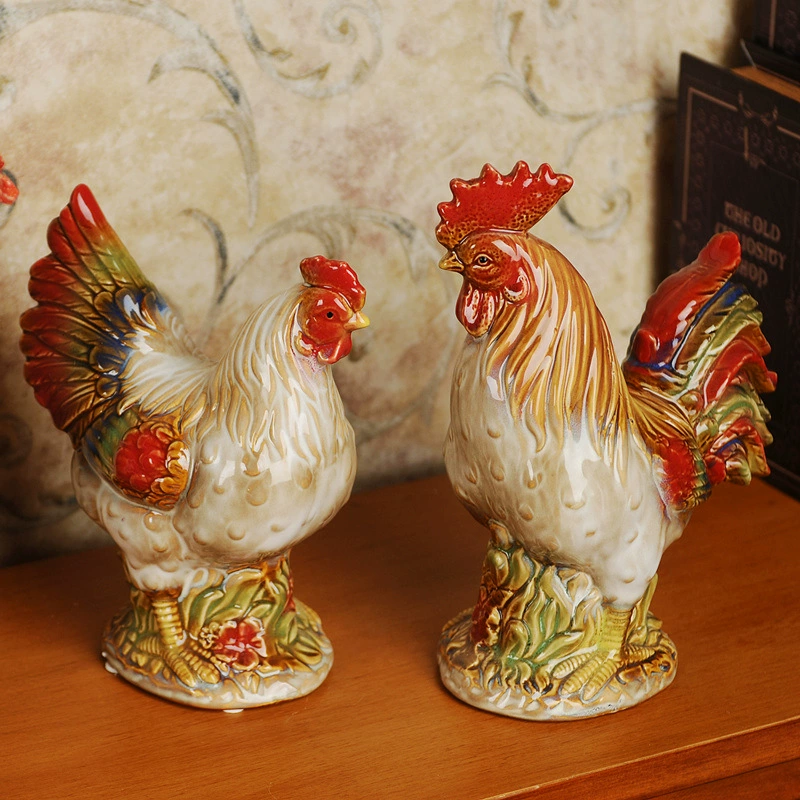 Декорации сельской местности, керамические изделия, изделия Crafts, цыплята, креативная выставка дома на столе, декор для гостиной