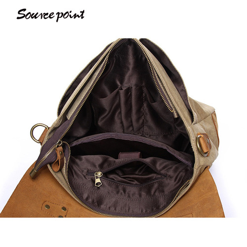 Vintage Canvas Bag with Headline Leather, Unisex Shoulder Bag, Crossbody Bag, Handbag, and Briefcase - Direct Sale from Manufacturer