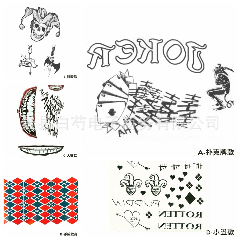 suicide squad Haley Quinn suicide squad Clown Woman Tattoo Sticker Halloween Christmas