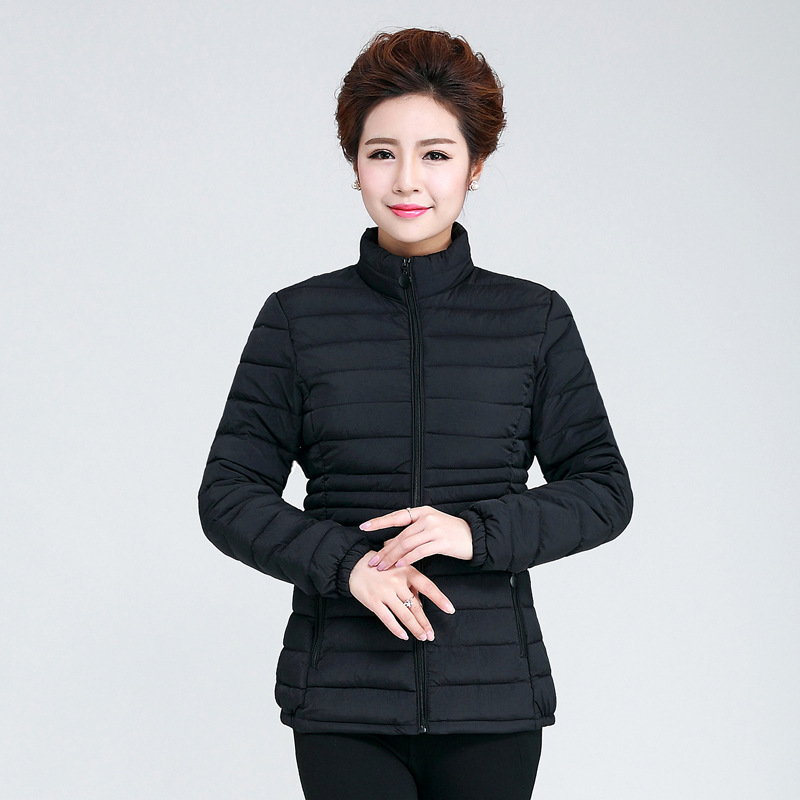 New women's cotton padded jacket in autumn and winter 2017 Korean version long sleeve large standing collar slim fashion cotton padded clothes woman