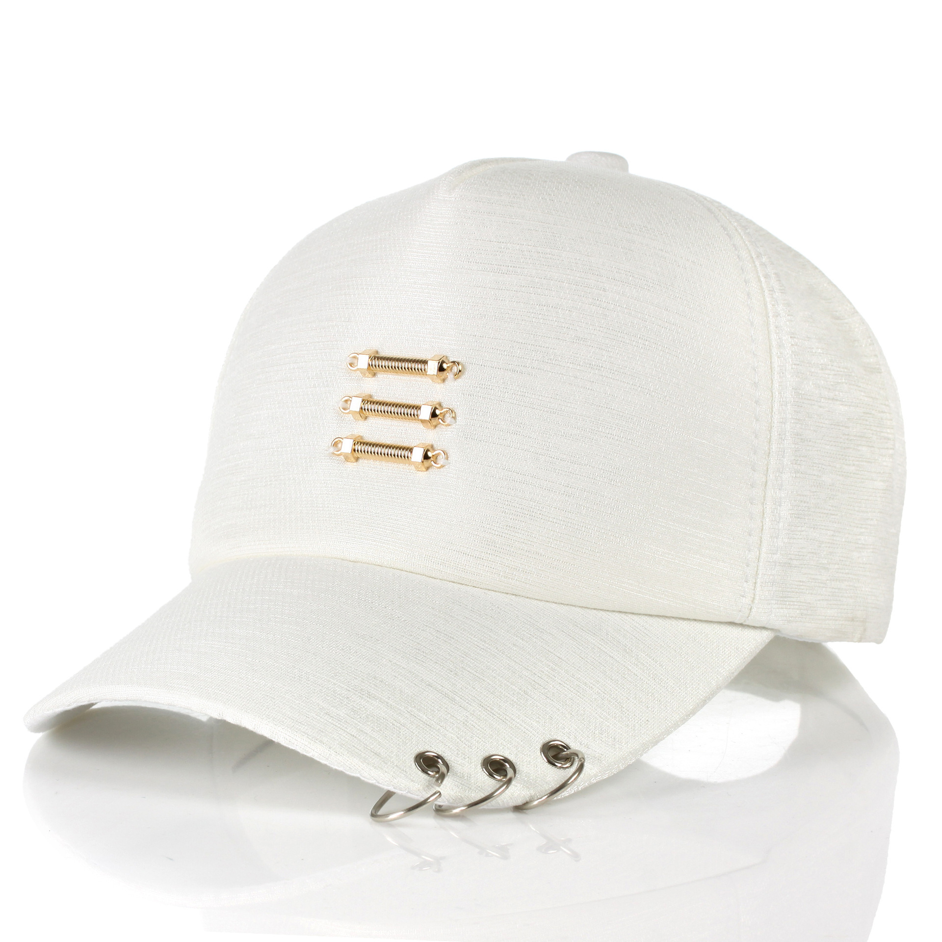 帮手SKU图-权志龙同款铁环帽子 新款三环铁球别针棒球帽 原