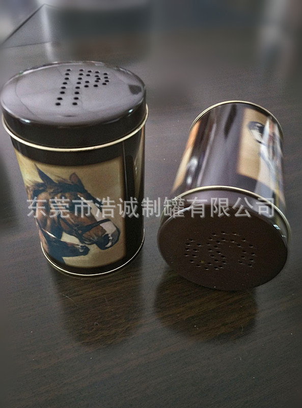 铁盒包装马口铁小圆罐胡椒罐带孔带手把