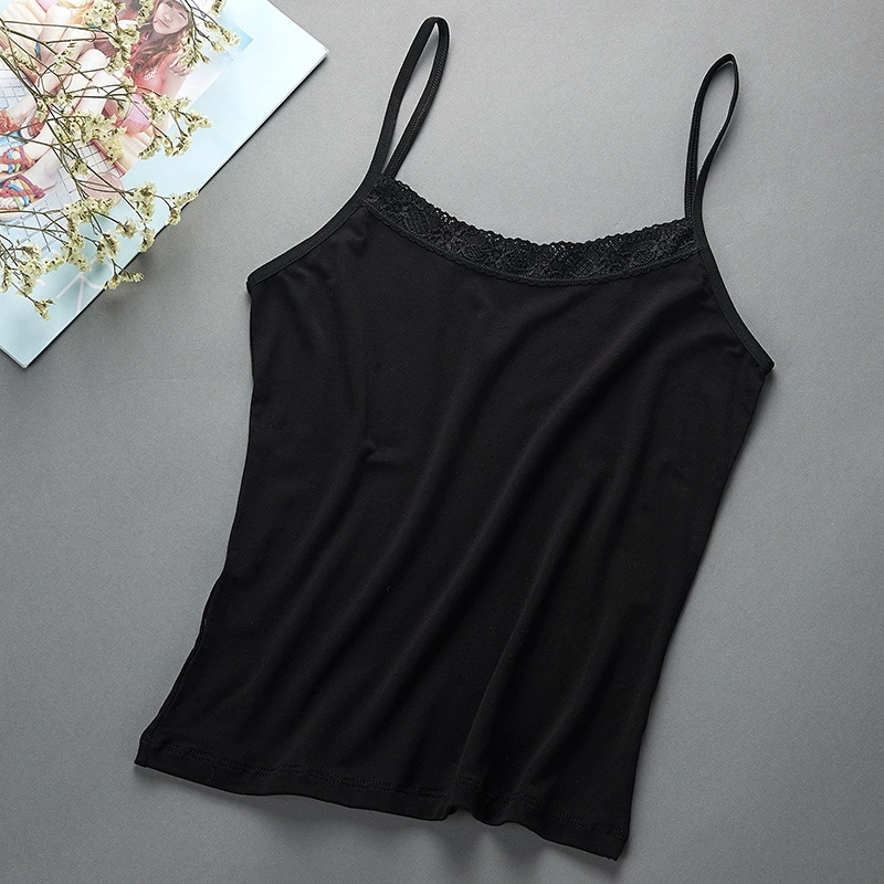 Slim-fit Tank Top, One Size, Short Body-friendly Camisole with Lifting Effect, White/Black
