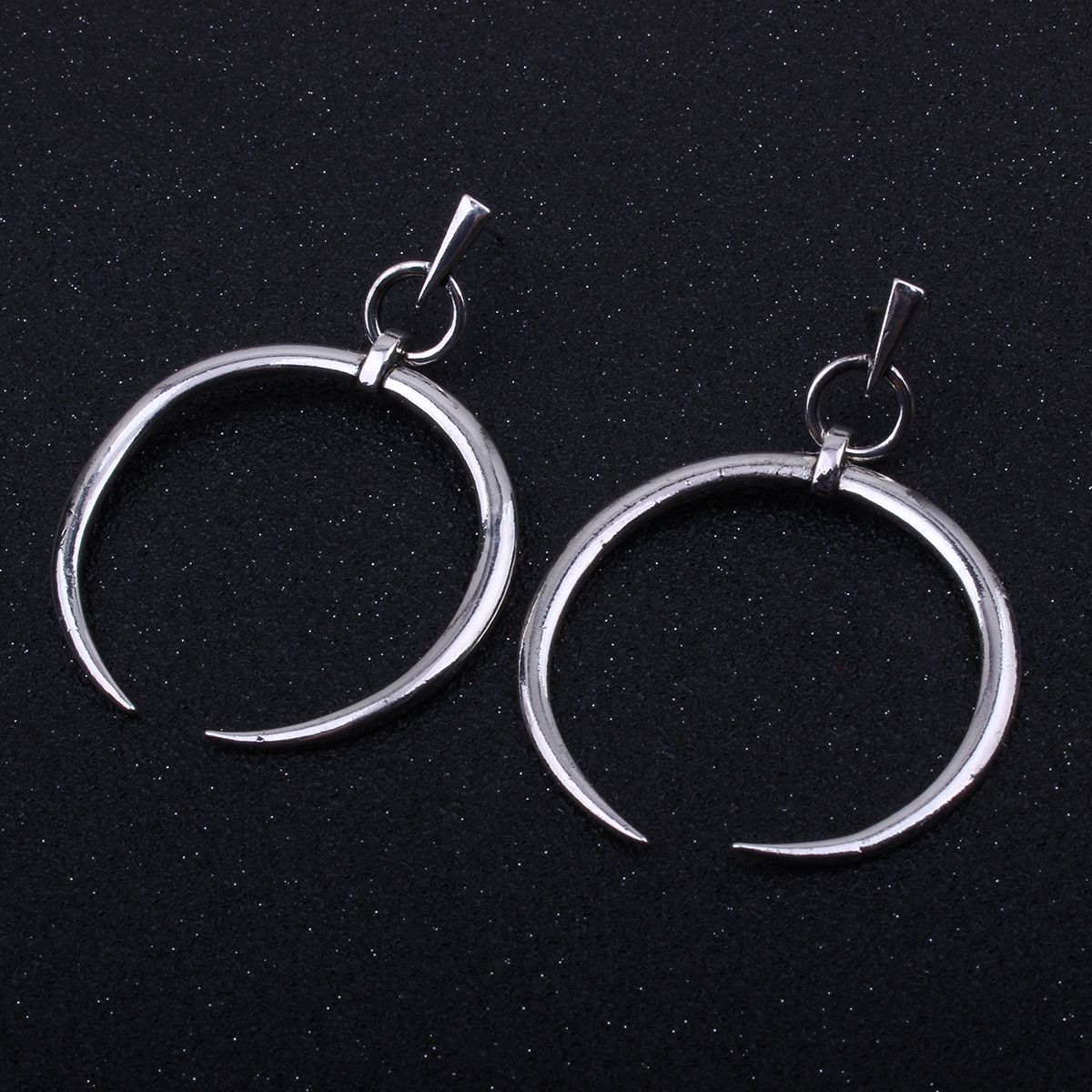 Simple alloy Diamond earring (Ancient silver)NHNMD3821-Ancient silver