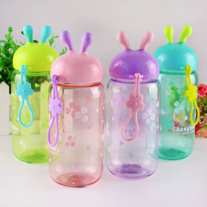 Manufactor wholesale Rabbit Ears Water cup fashion Portable Plastic Water cup lovely Mini originality Cartoon student Readily Cup