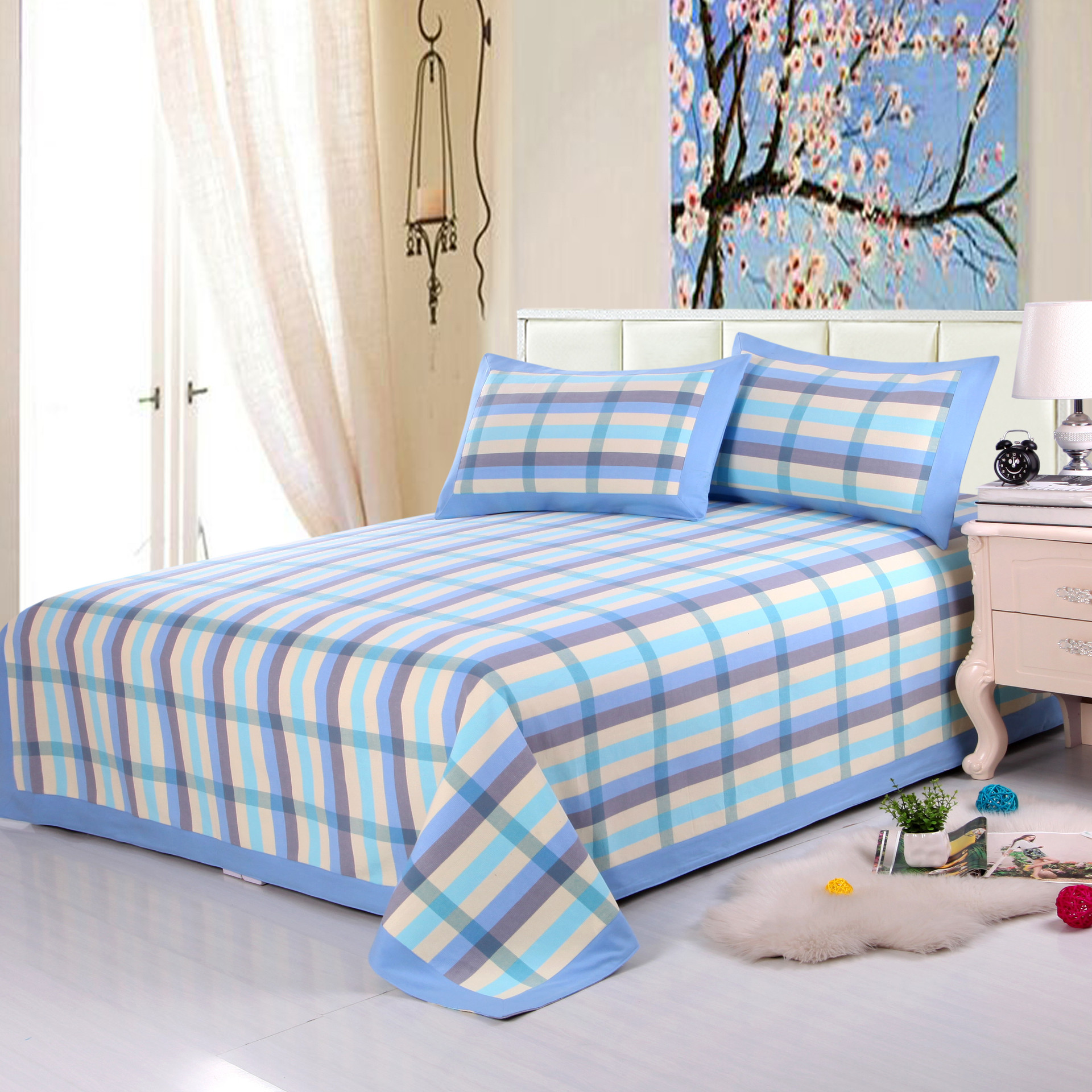 四件套棉床單三件套棉老粗布四季棉毯涼席新款批發