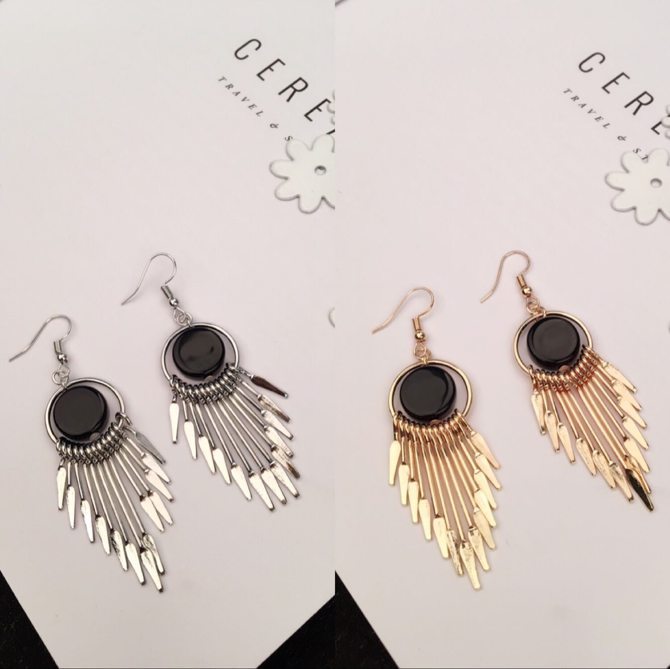 16g Weight 0.05µm-0.08µm Gold Plating Thickness 1 Pair Fashion Geometric Metal Plating Women's Drop Earrings