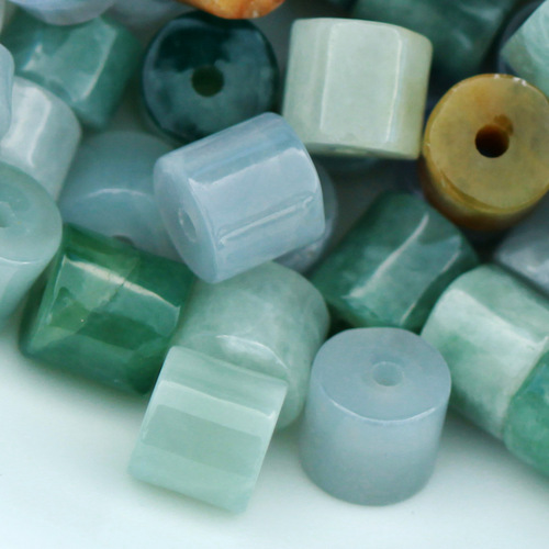 Emerald Grade-A Three-Color Tube Beads DIY Loose Bead Jewelry Tubes, Beaded Jade & Gemstone Crafts Wholesale