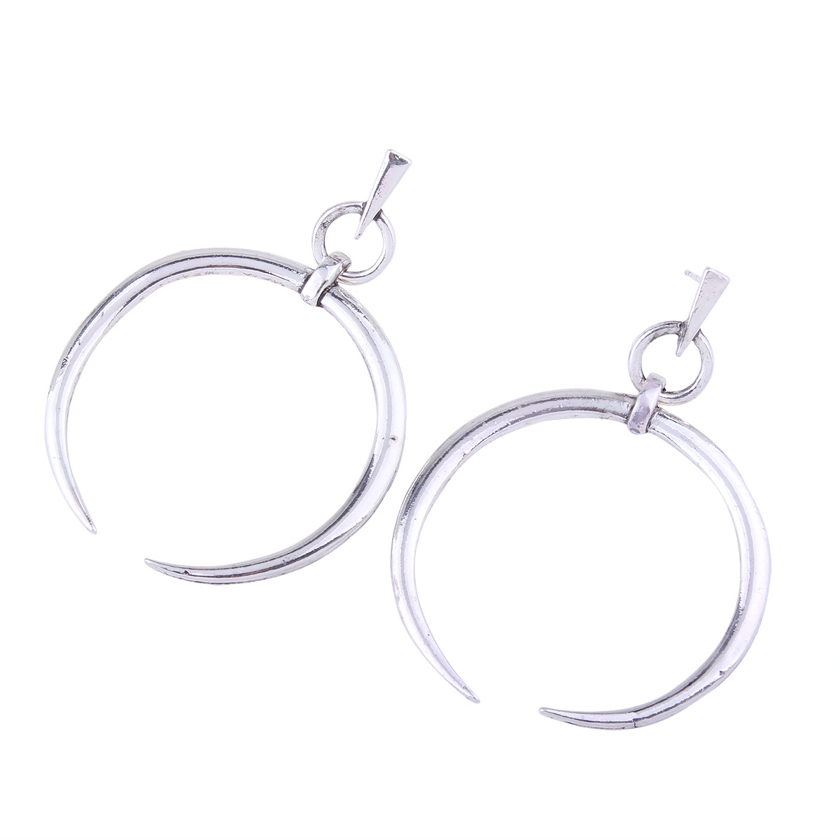 Simple alloy Diamond earring (Ancient silver)NHNMD3821-Ancient silver