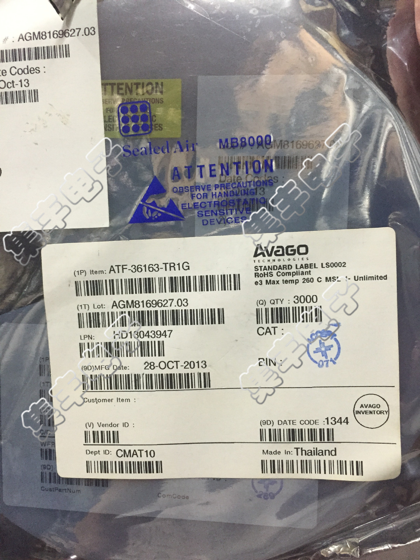 ATF-36163-TR1G 丝印:36 SOT-363 AVAGO原装现货真空包假一罚十