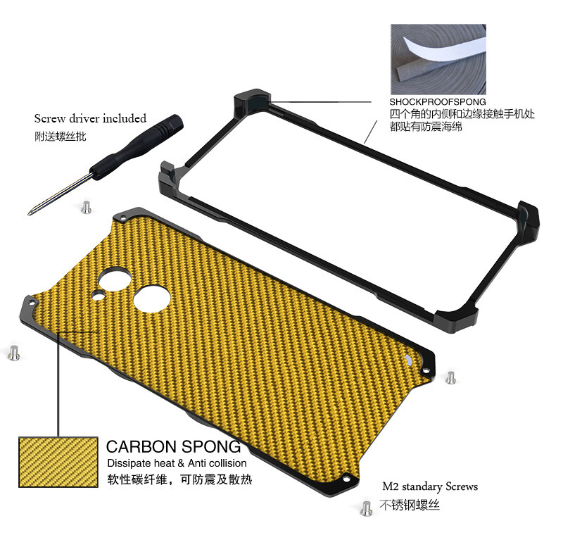 SIMON Dragon Aerospace Aluminum Alloy Shockproof Armor Metal Case Cover for Huawei Enjoy 7 Plus