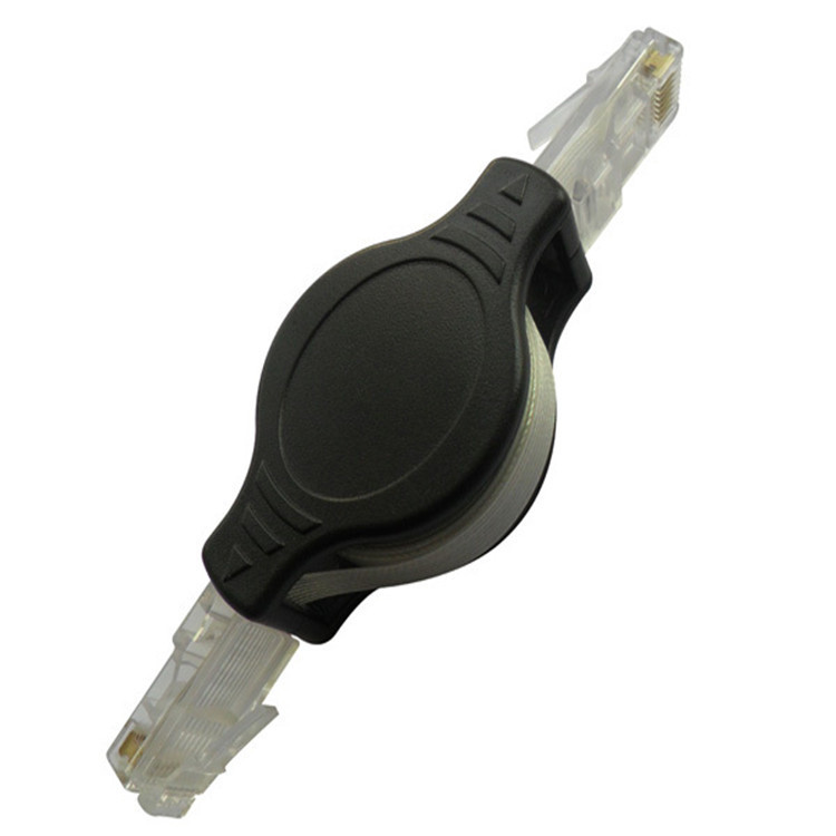 Manufacturers supply 1.5 meters notebook computer network telescopic line RJ45 telescopic network line 1.5m black and white spot