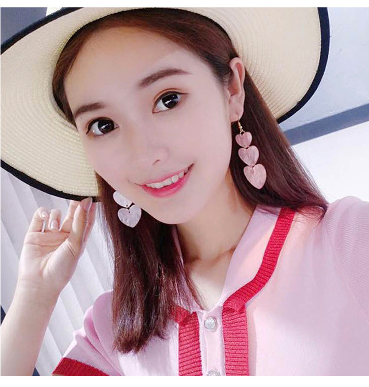 1 Pair Ig Style Sweet Heart Shape Alloy Shell Drop Earrings display picture 4