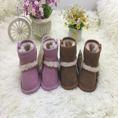 2018 Autumn and winter children's shoes baby Fur integrated children Snow boots 0-7 men and women Toddler Baby Shoes