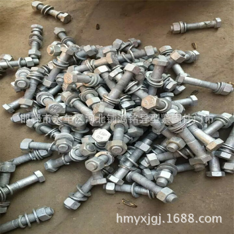 现货供应热镀锌螺栓 电力热侵锌六角螺丝  量大价优