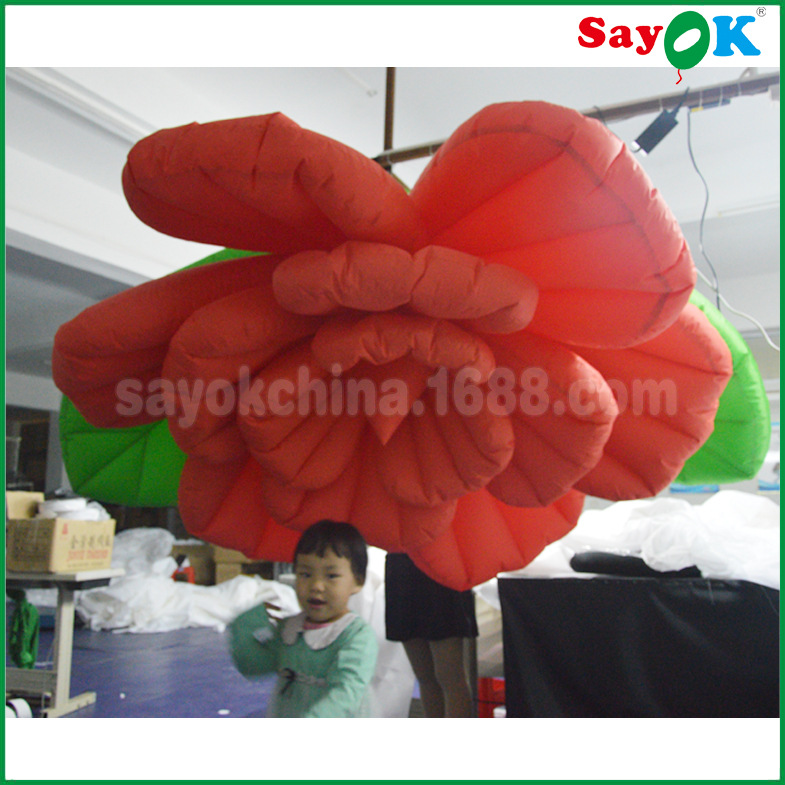 七彩变色遥控充气花朵 吊饰酒吧落地悬挂装饰仿真花 舞台LED花