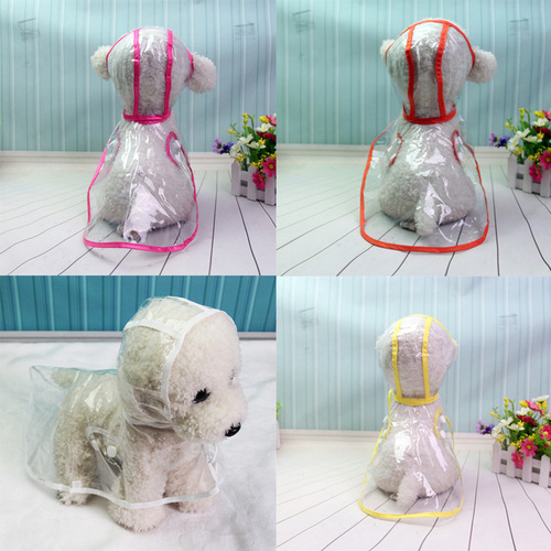Dog raincoat spring and summer Teddy small dog pet poodle puppy raincoat transparent raincoat pet clothes waterproof