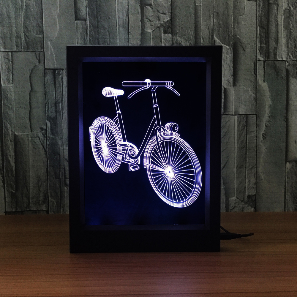 创意 3D相框灯 吉他 萨克斯 闹钟 相机 单车