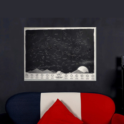 Luckies创意 Star Map十二星座星空地图夜光海报壁饰浪漫礼物礼品|ms