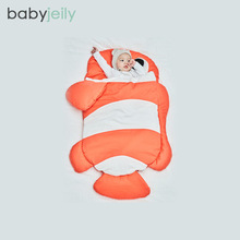 ins爆款 鲨鱼睡袋儿童睡袋 全棉多功能宝宝防踢抱被小丑鱼 秋冬