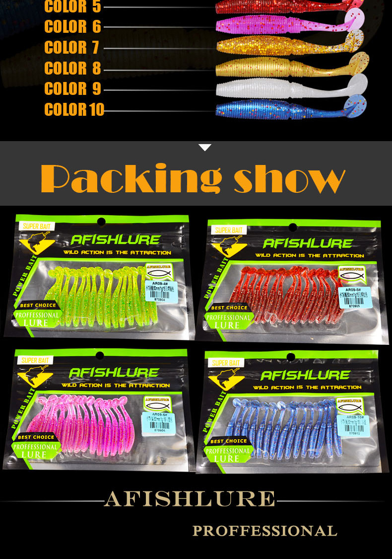 Sinking Paddle Tail Fishing Lure Soft Plastic Baits Fresh Water Bass Swimbait Tackle Gear