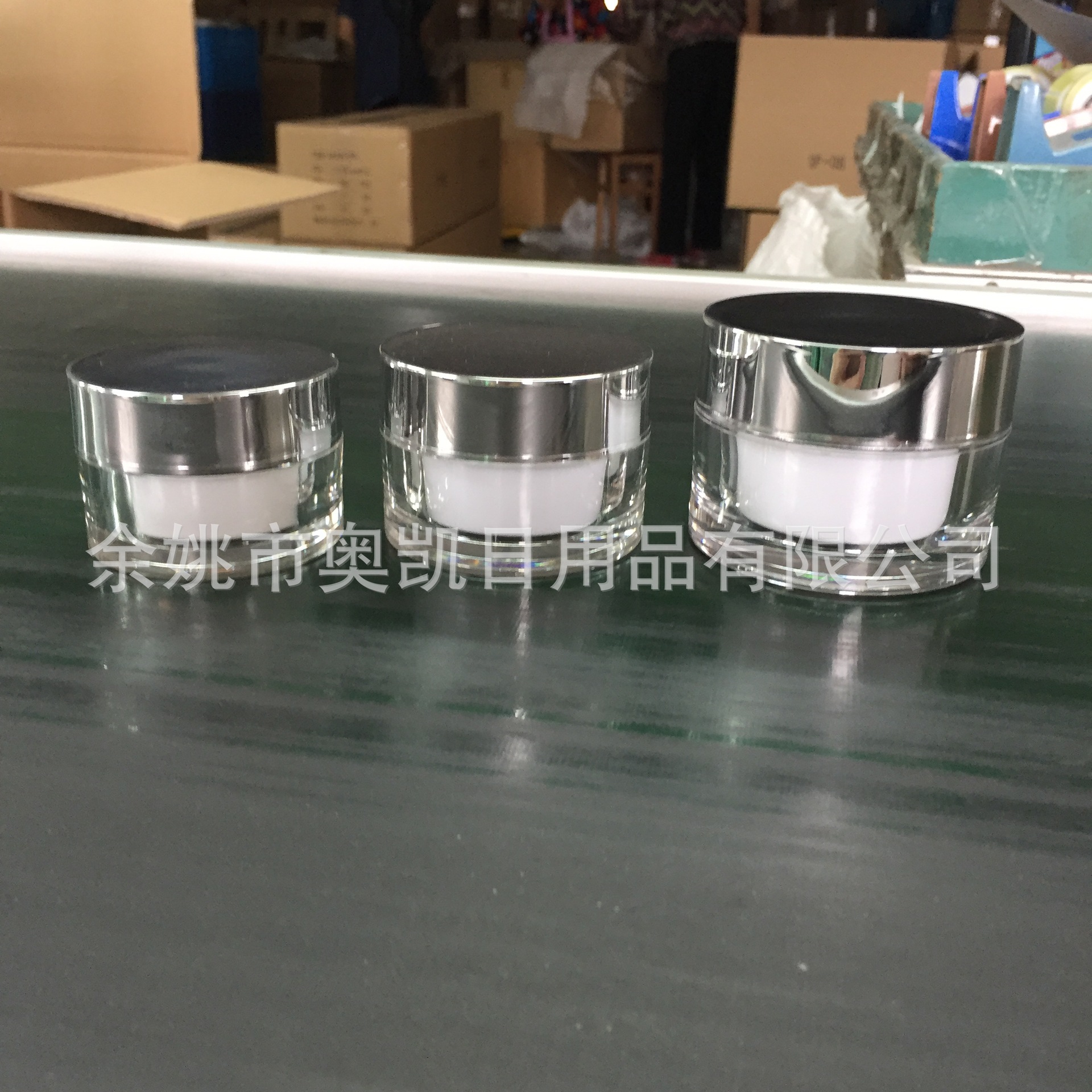 50ml直圆亚克力透明膏霜瓶电镀亮银盖50G面霜瓶 高档化妆品包材