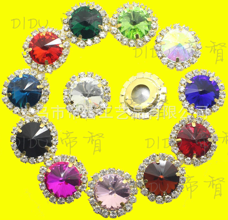 定做订制定制圆形水晶扣   diy饰品服装配件材料  手缝钻|ms