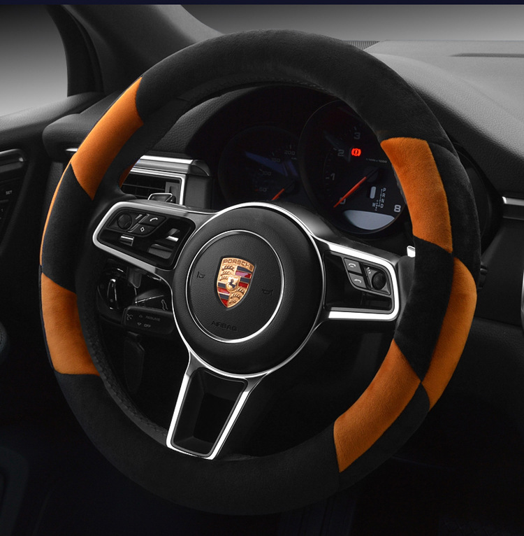 毛絨方向盤套 汽車方向盤手縫把套汽車內(nèi)飾用品一件代發(fā)BT-403