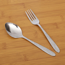一元店货源不锈铁餐勺花把 可批发带磁不锈钢餐具用品勺花把叉