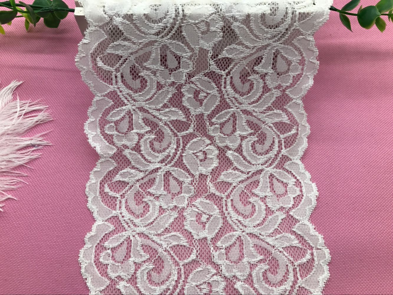 弹力花边压沙弹力花边蕾丝弹力花边氨纶花边6039# 宽度15CM