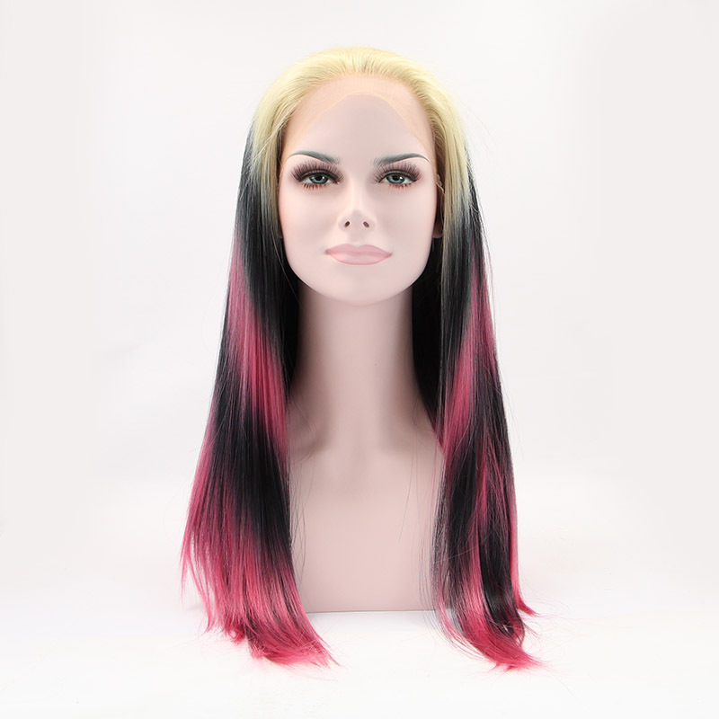 NEWLOOK W1104 fiesta de colores moda peluca de cabello largo peluca de encaje peluca de enseñanza