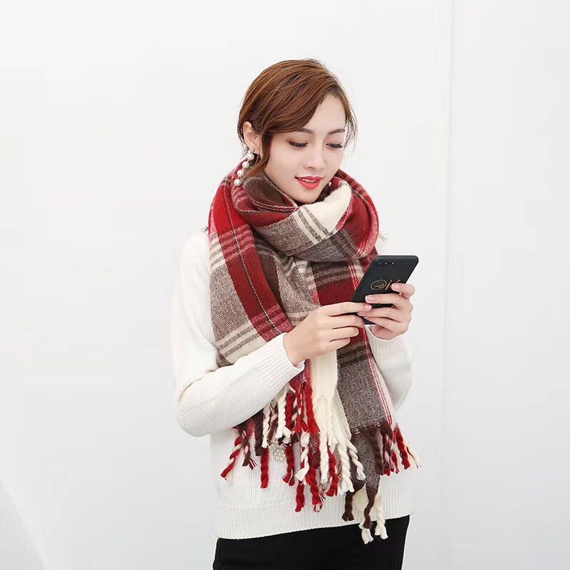 Manufactor Direct selling winter Cashmere Scarf originality Korean Edition tassels keep warm Collar Braid lattice Shawl Source of goods