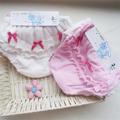Girls underwear 2020 new pattern Solid Thin section baby Underwear bow Wood ear Triangle pants children Underwear