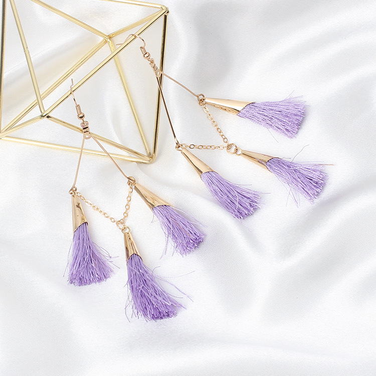 Hand-made Tassel Bohemian Style Long Earrings display picture 7
