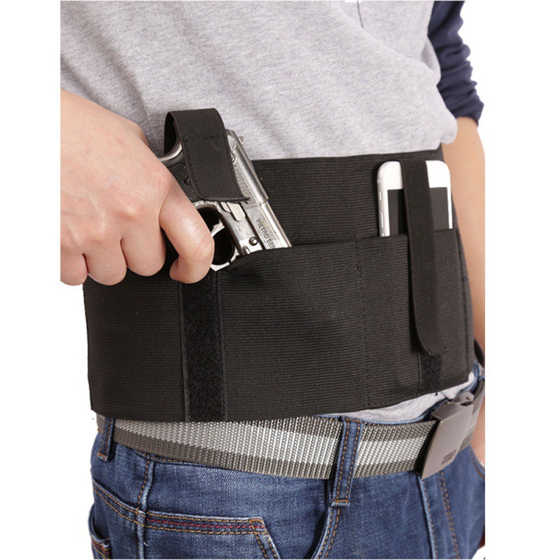 1X Tactical Belly Band Holster Concealed Handgun Carry Pistol Holder Waist Belt 