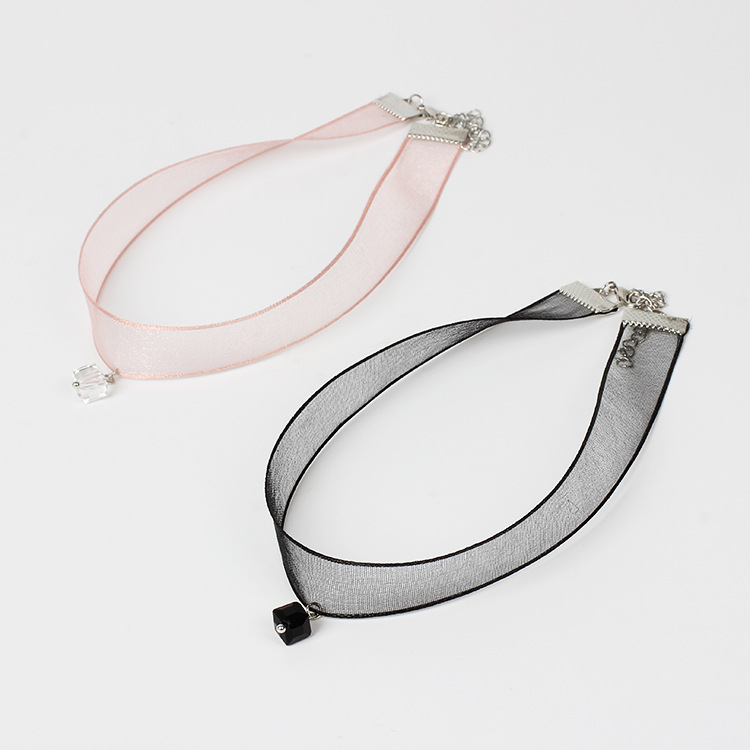 6g Weight Necklace Classification Wedding, Travel Occasion Lock Pattern Women'S Gender Fashion Style Pink, Black Color Lace Collar Women's Choker Collar Necklace Combination Set Hot-selling 3