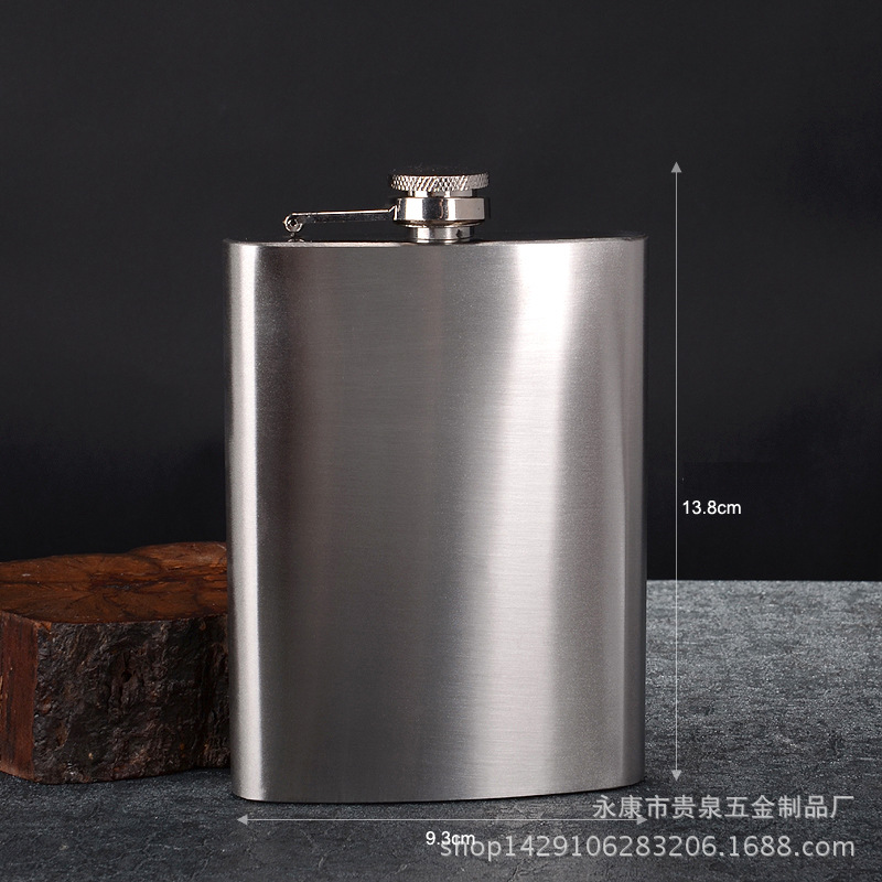 不锈钢小酒壶 4-18盎司金属盖酒具随身便携酒瓶批发刻字二两1斤3-阿里巴巴