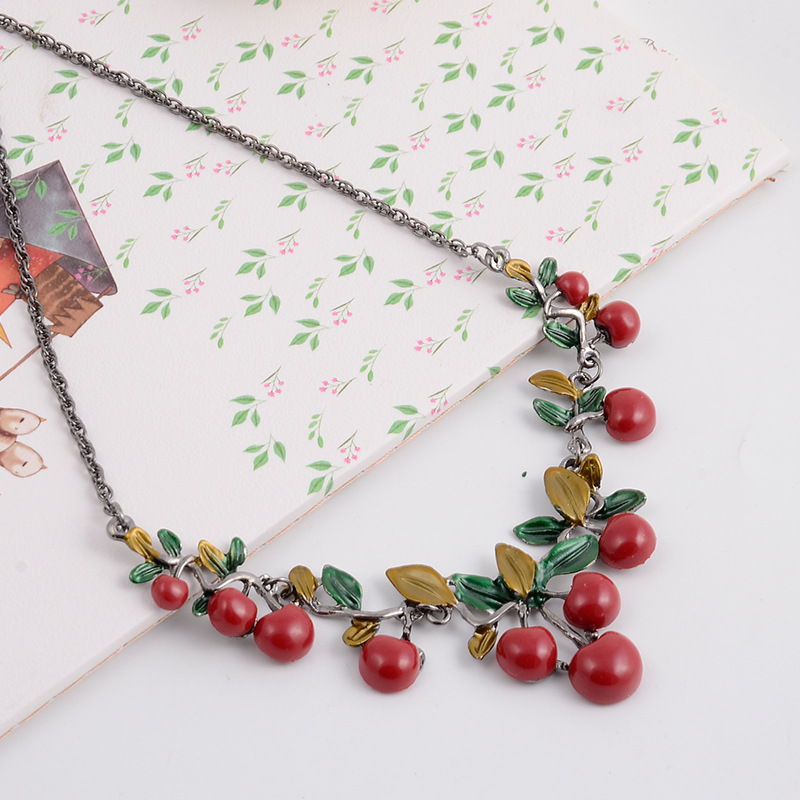 Cherry Necklace and Earring Set