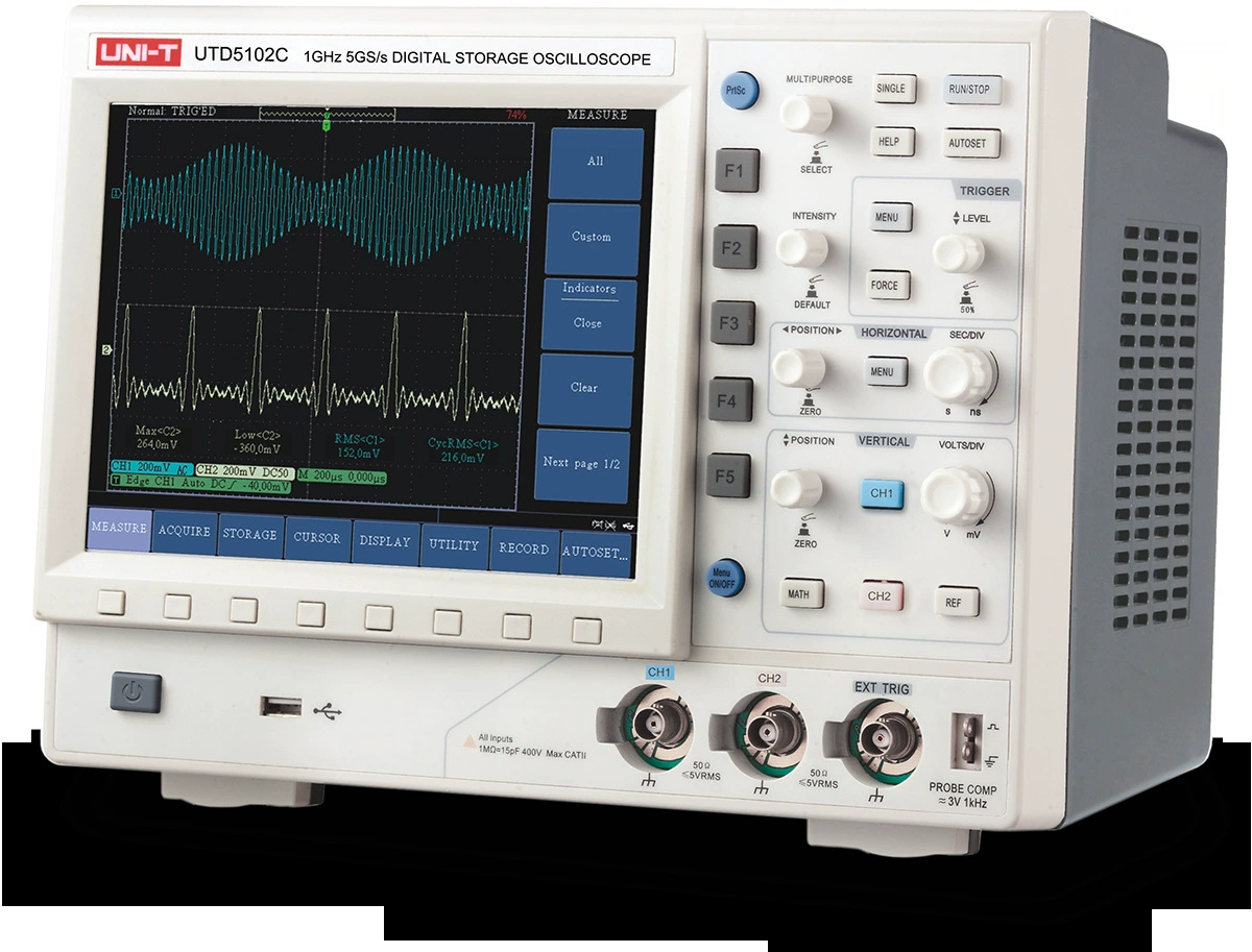 ULEED UTD5062C/UTD5082C/UTD5102C Двухканальный цифровой запоминающий осциллограф в диапазоне 1 ГГц