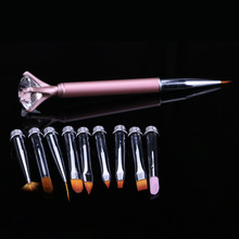 美甲筆刷套裝工具 10種筆頭可換拉線彩繪畫花水晶光療美甲筆