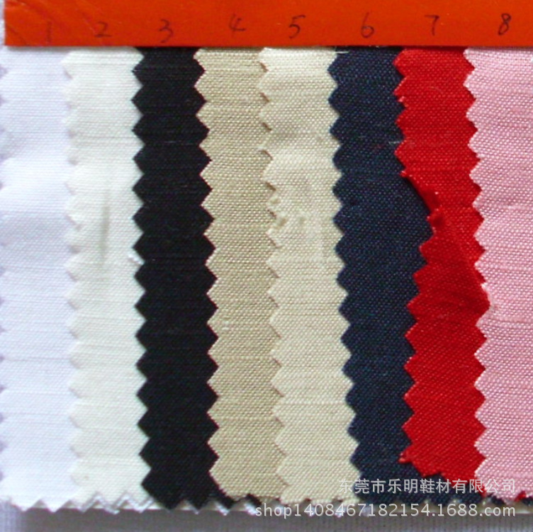 FB006支持网购混批竹节麻布色布鞋材面料