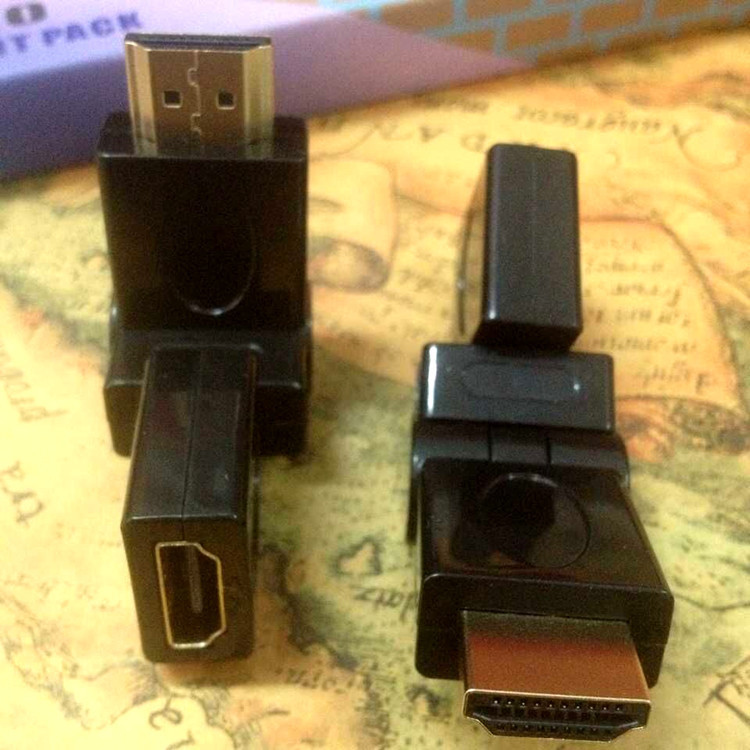 厂家直销镀金HDMI1.4版公对母360度180度90度自由旋转 HDMI转换头