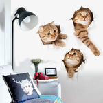 XH6215 мультфильм про животных ребенок дом котенок наклейки для стен Бумага 3d моделирование декоративный гостиная домашнее животное магазин декоративный наклейка