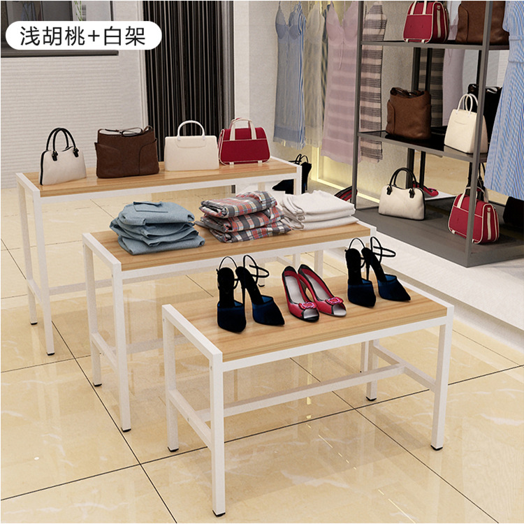 定制铁艺鞋包花店高低展示架小桌子服装店中岛架流水台展示台货架|ms