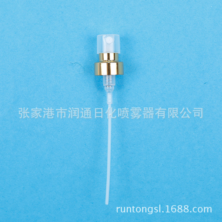 厂家现货16.3金色香水透明喷头可定制塑料轧口半电化铝香水喷头