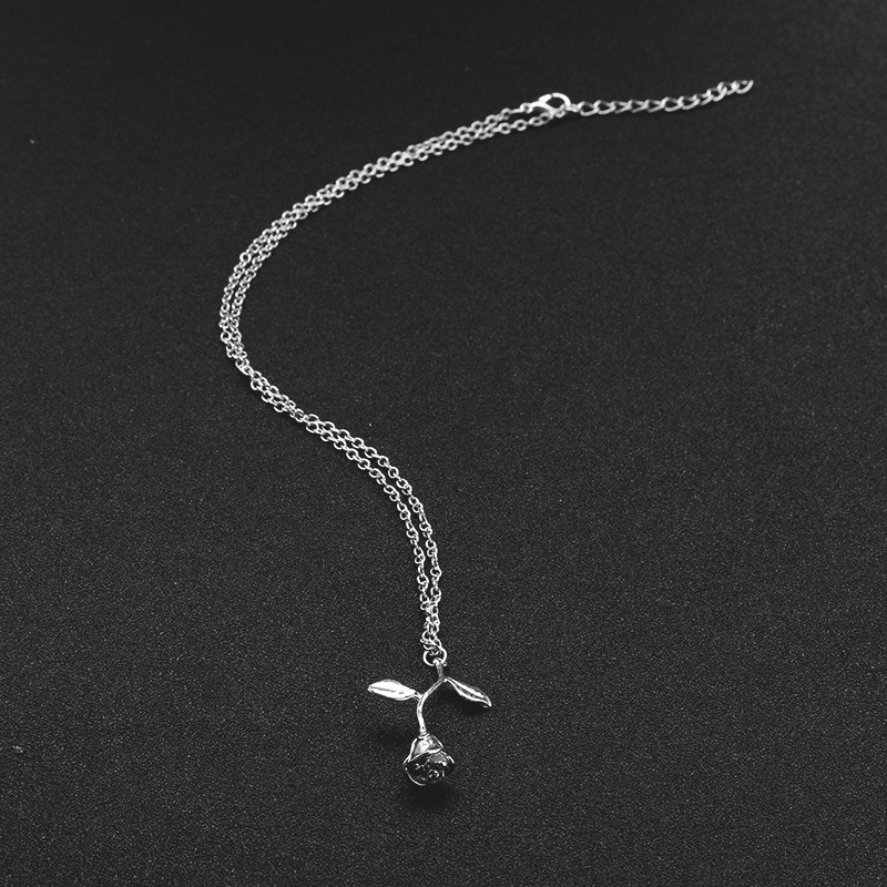 Hollow Rose Flower Pendant Necklace