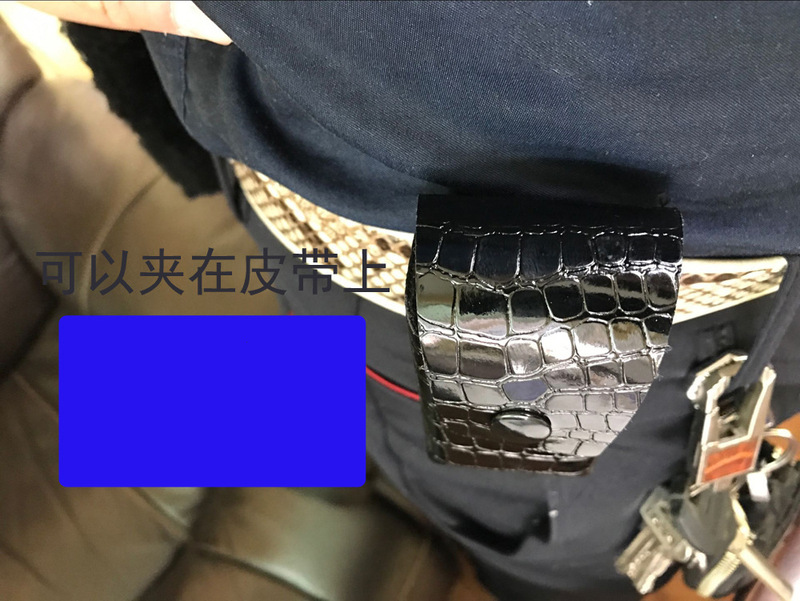 Folding glasses leather case with clip can clip on the belt folding glasses case